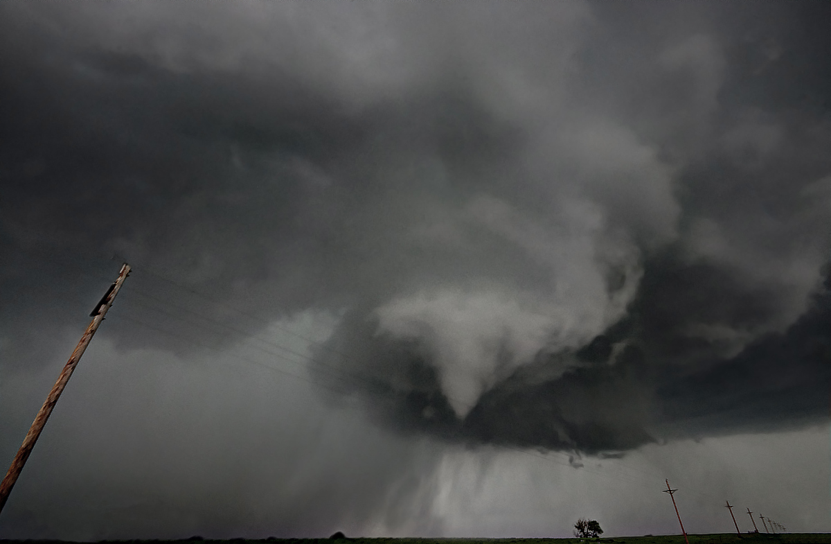 January 2014 Rotation-A tornado briefly touches down near Wellington Kansas.