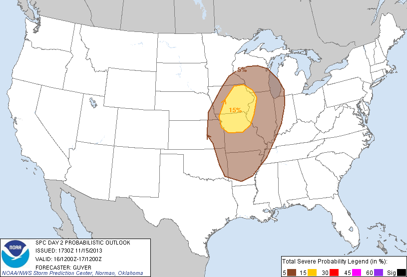 Severe weather threat for Saturday 11/16 Severe weather threat for Saturday 11/16