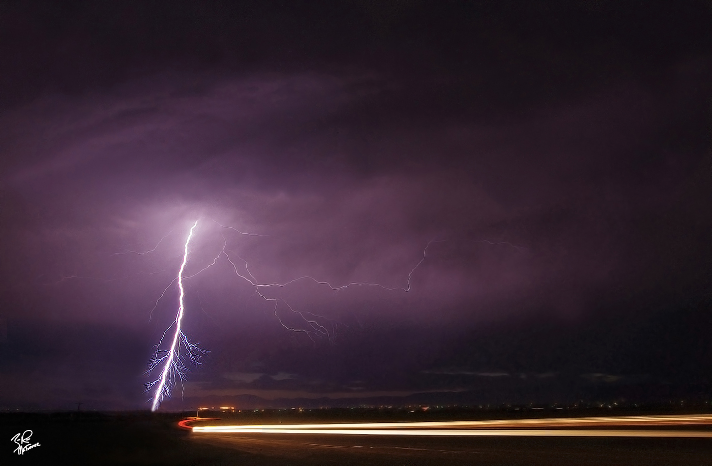 Streaking I was shocked when a garden variety thunderstorm moved off the foothills of the Rocky Mountains and provided this intense bolt this past August. I was maybe expecting a couple of weak shots. Moral of the story..shoot as much as you can. You just never know.