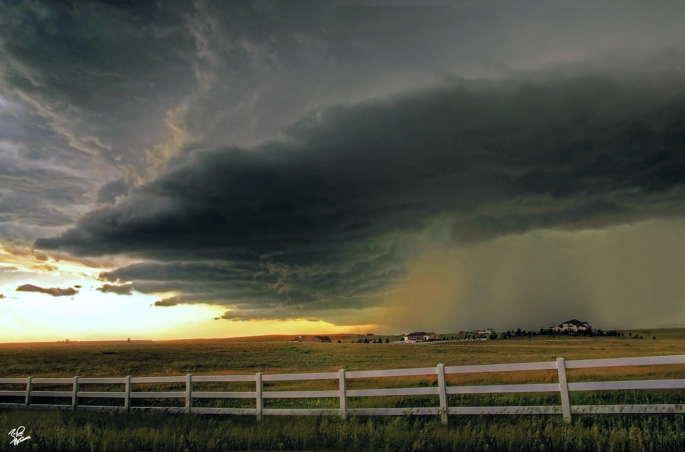 A tornado warned storm near Elizabeth Colorado.