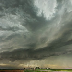 A massive tornado warned storm intensifies near Grant Nebraska. June 2013