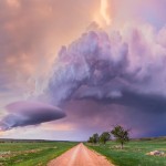 A low precipitation dying supercell drifts off into the distance near Wall, SD on May 25th 2013'