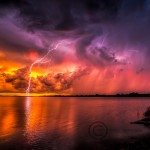 Epic sunset tonight with some lightning and thunderstorms at Lake Manatee State Park in Parrish, Florida