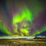 Horses, 2 glaciers and some glowy stuff in the sky. Tuesday morning. This is the 2nd of 3 peaks I had that night in Iceland.