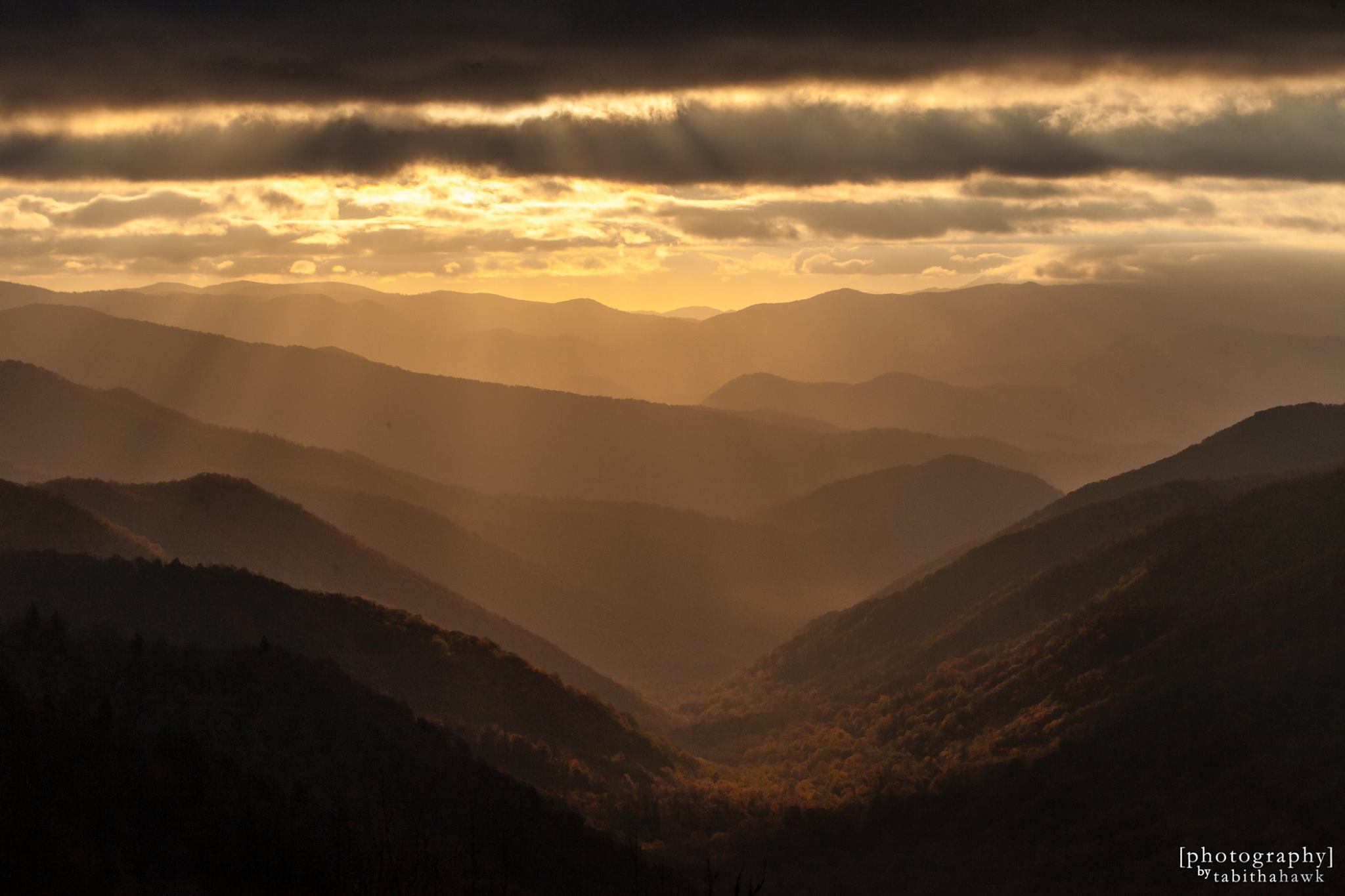 Sunrise in the Great Smoky Mountains from Clingman's Dome in Fall Sunrise in the Great Smoky Mountains from Clingman's Dome in Fall