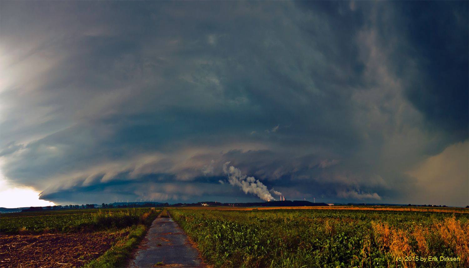 Huge HP-Supercell near the german-dutch border a little bit northeast of Aachen. This Supercell brought some damaging winds and large Hail. New edited panoramic view of 2 stitched Images shot near Jülich, Germany on August 18th 2011. Huge HP-Supercell near the german-dutch border a little bit northeast of Aachen. This Supercell brought some damaging winds and large Hail. New edited panoramic view of 2 stitched Images shot near Jülich, Germany on August 18th 2011.