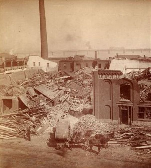 Destruction in Louisville Along Main Street Between Eleventh and Twelfth Streets. (NWS) Destruction in Louisville Along Main Street Between Eleventh and Twelfth Streets