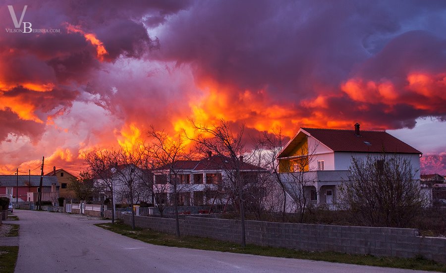 Inside a huge lenticular cloud at spectacular sunset....the whole area 30min after sunset,was still in the fire. 06/03/2014 Vrsi,Croatia.... Inside a huge lenticular cloud at spectacular sunset....the whole area 30min after sunset,was still in the fire. 06/03/2014 Vrsi,Croatia....