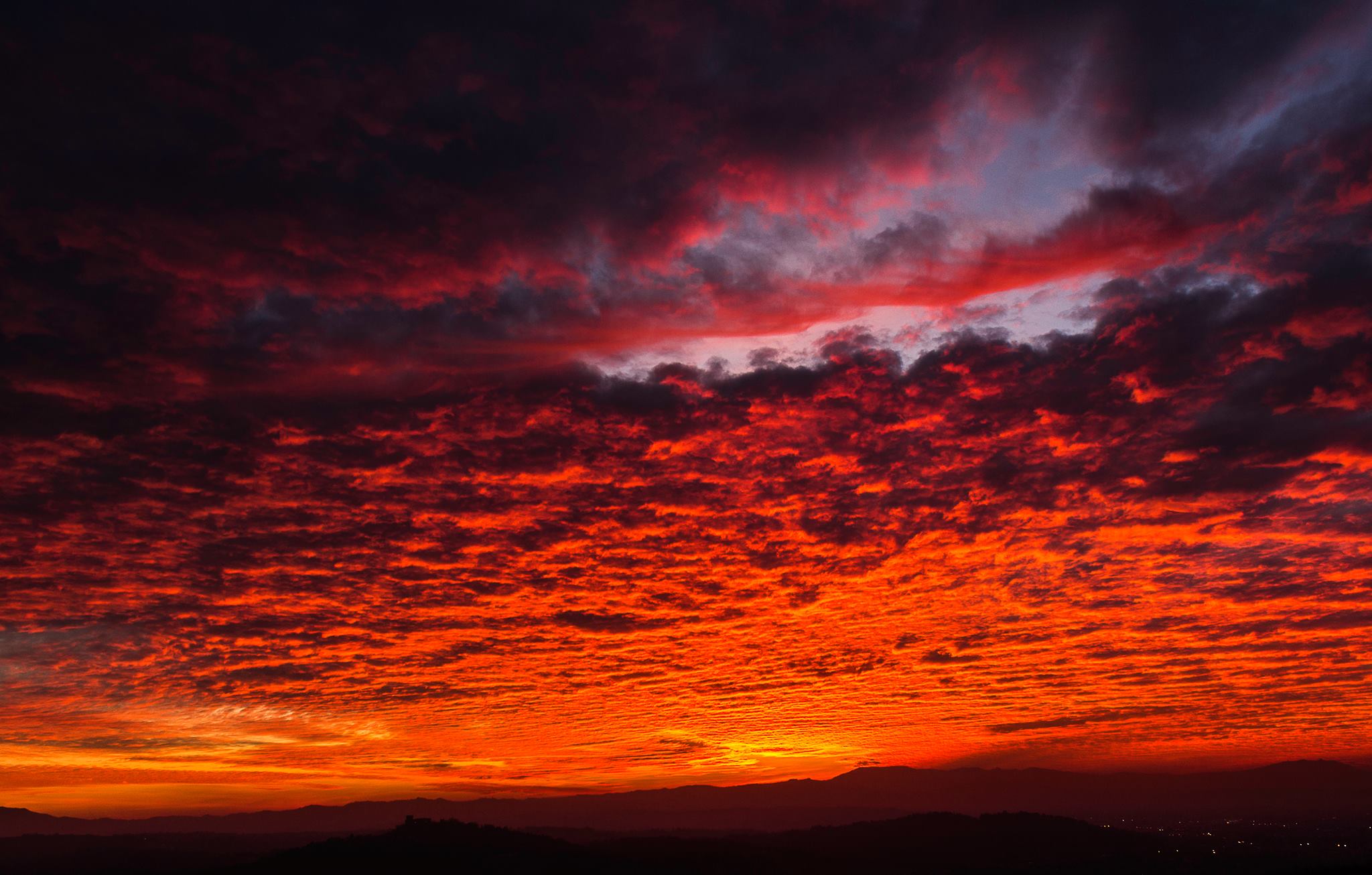 Awesome winter sunset in Gabicce Monte, Italy. It was an explosion of coulors! The sky was really on fire, on the castle of Gradara..!! 2nd January 2014 Awesome winter sunset in Gabicce Monte, Italy. It was an explosion of coulors! The sky was really on fire, on the castle of Gradara..!! 2nd January 2014