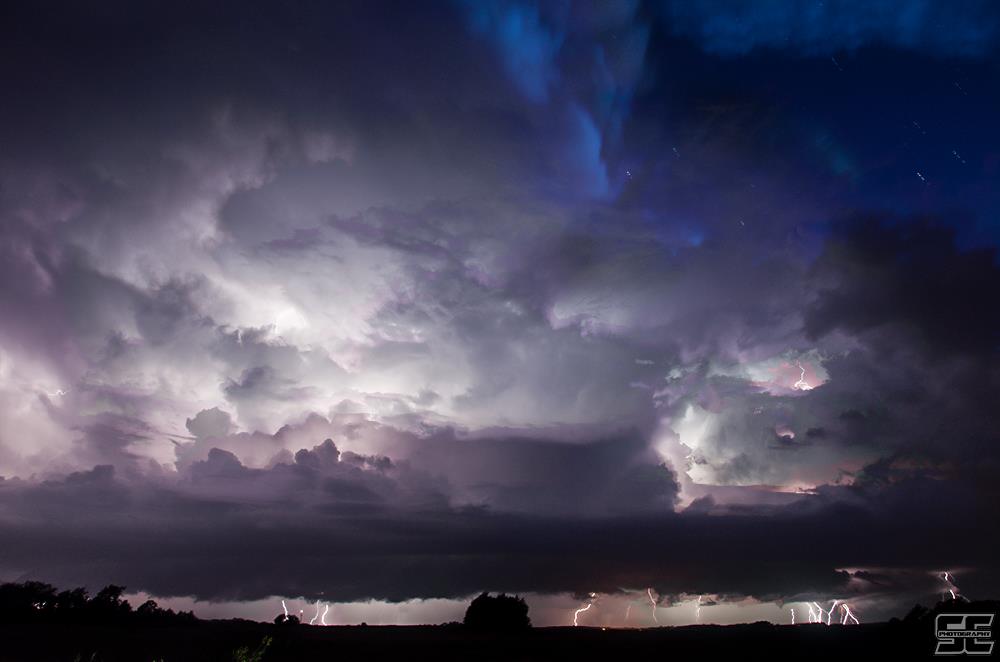 Multiple image stack of an incredible non-severe storm over an open field coming towards my home near Stover, MO back in late June 2014. Multiple image stack of an incredible non-severe storm over an open field coming towards my home near Stover, MO back in late June 2014.